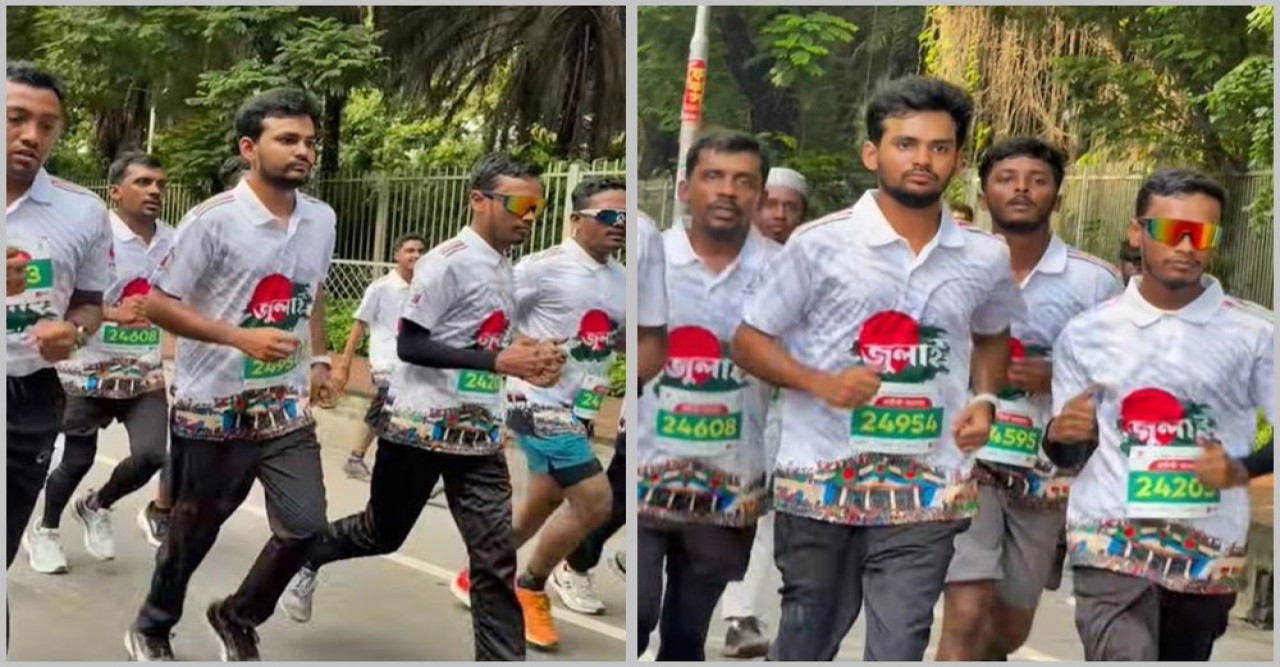 ঢাকার সড়কে ম্যারাথনে দৌড়ালেন আসিফ মাহমুদ