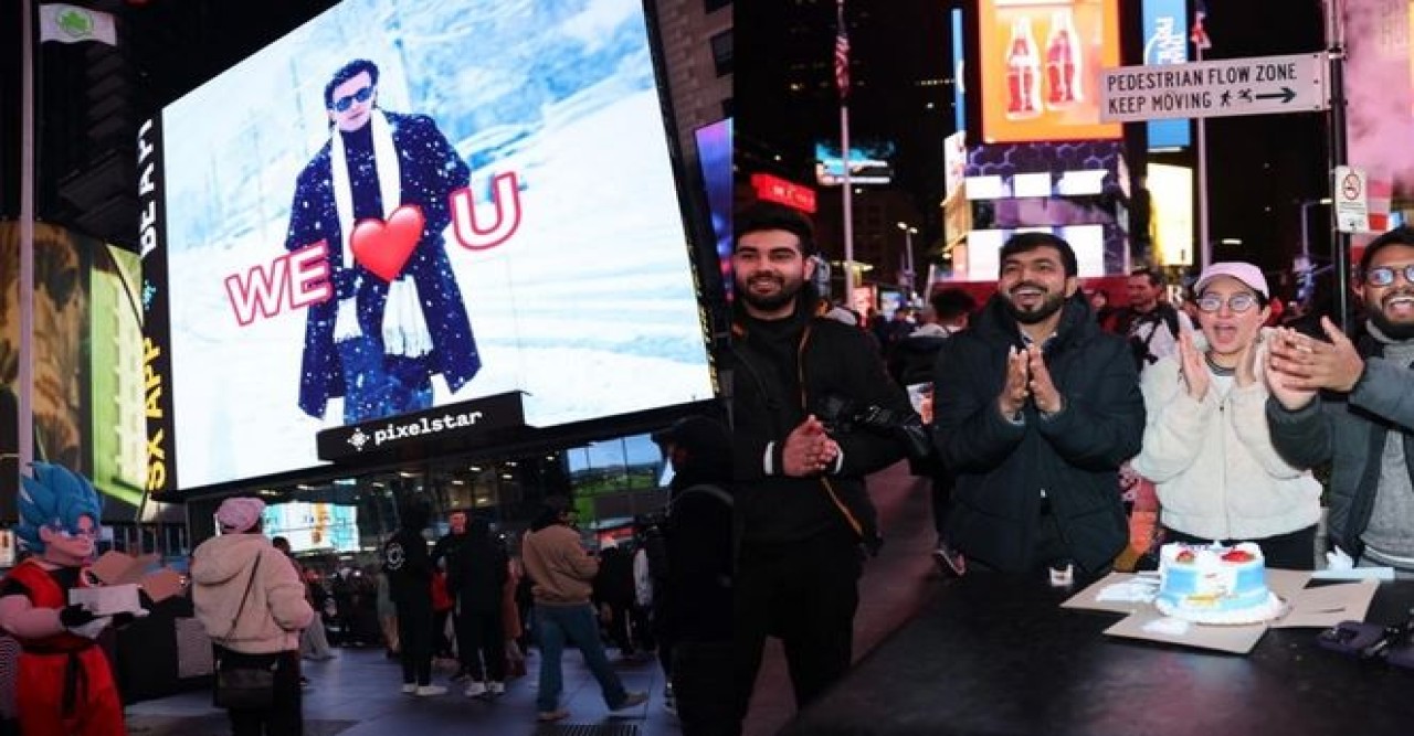 বুর্জ খলিফায় নয়, টাইমস স্কয়ারের জন্মদিন পালন করলেন শাকিব ভক্ত