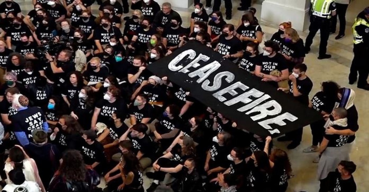 গাজায় যুদ্ধবিরতির আহ্বানে মার্কিন ক্যাপিটলে বিক্ষোভ, গ্রেপ্তার ৩০০