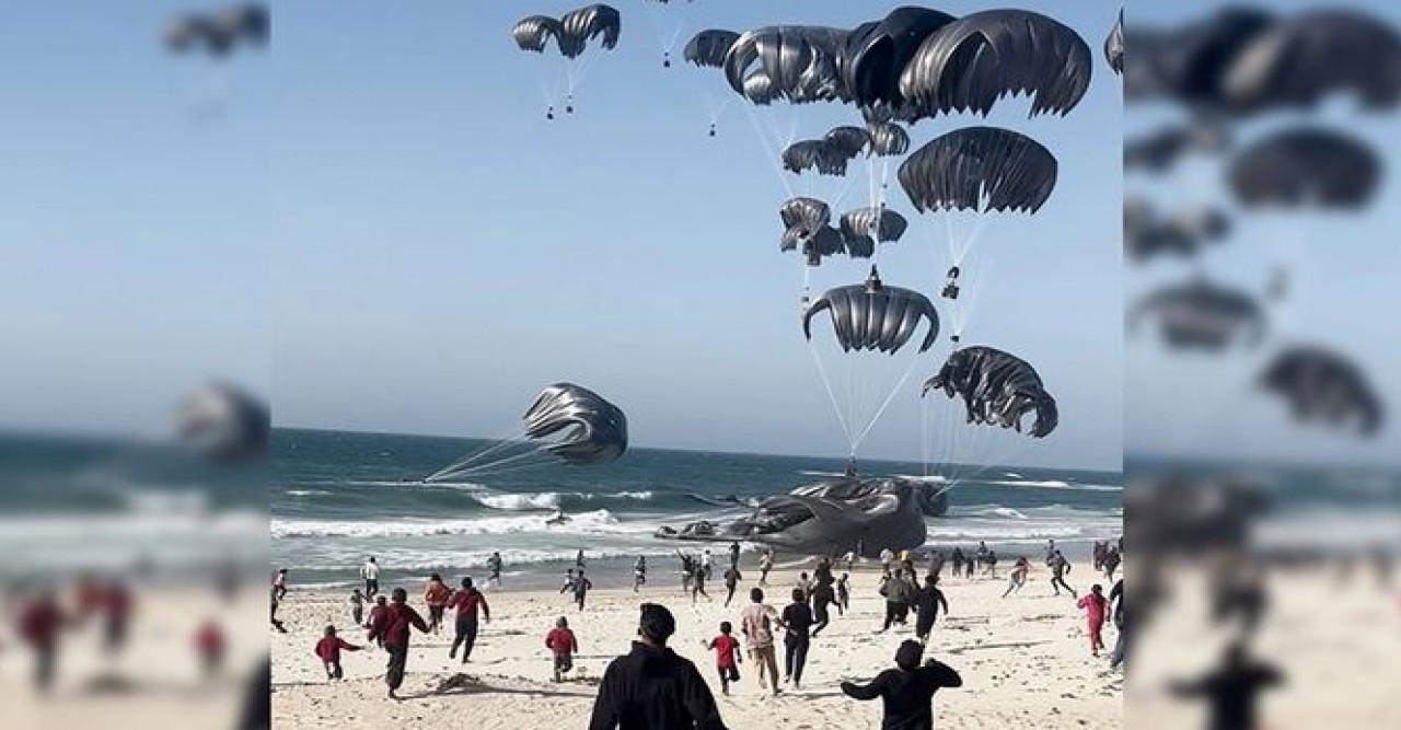 প্রথমবার গাজায় বিমান থেকে ত্রাণ ফেলল যুক্তরাষ্ট্র