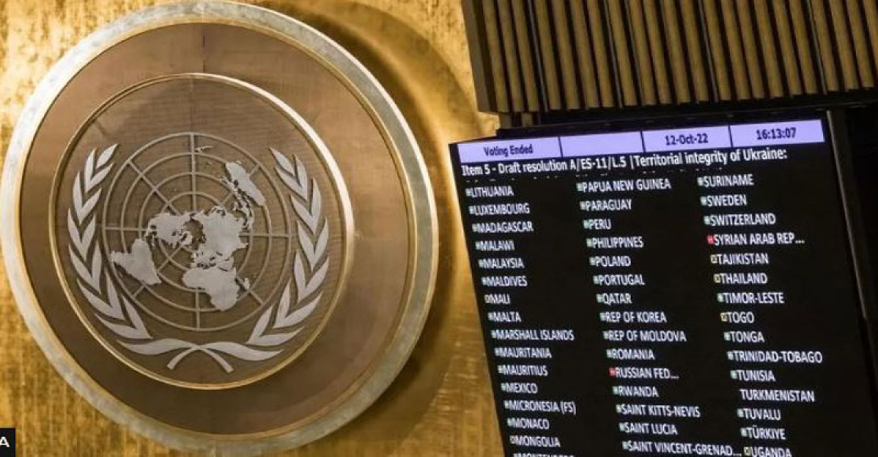 ভূখণ্ড সংযুক্তি : জাতিসংঘ সাধারণ পরিষদে রুশ উদ্যোগের নিন্দা