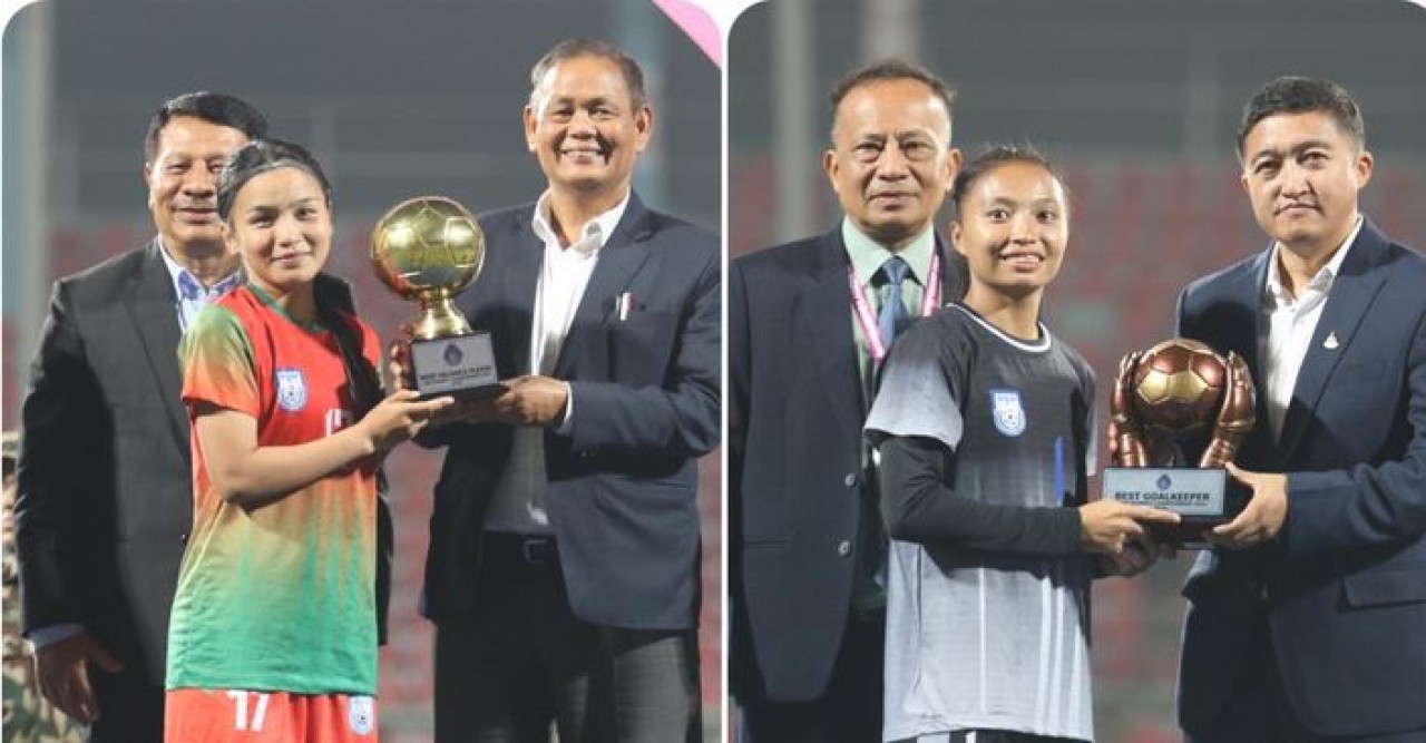 সাফে টানা দ্বিতীয়বার সেরা গোলরক্ষক রুপনা, সেরা খেলোয়াড় ঋতুপর্ণা
