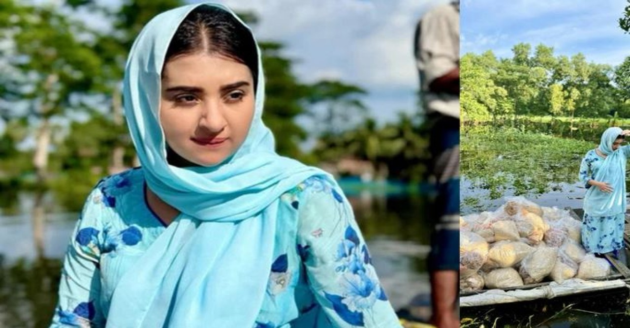 নিজের জন্মস্থান নোয়াখালীতে ত্রাণ নিয়ে ছুটলেন বুবলী