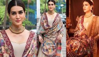 ‘রামায়ণ’ গায়ে জড়িয়ে বিতর্কে কৃতী!